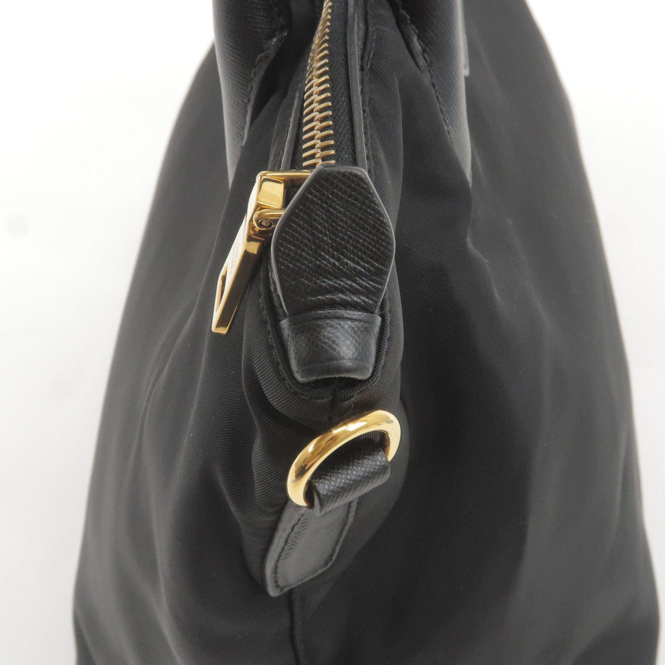 Prada Logo Nylon Leather 2Way Bag Hand Bag NERO Black BN2106