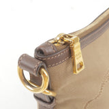 Prada Logo Jacquard Leather Shoulder Bag Beige Brown BT867A