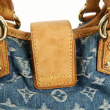 Louis Vuitton Monogram Denim Pleaty Hand Bag Blue M95020
