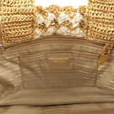 Prada Raffia Crochet Canapa Tote Bag Beige BN2303