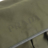 Prada Logo Nylon Leather Shoulder Bag Crossbody Bag Khaki Black
