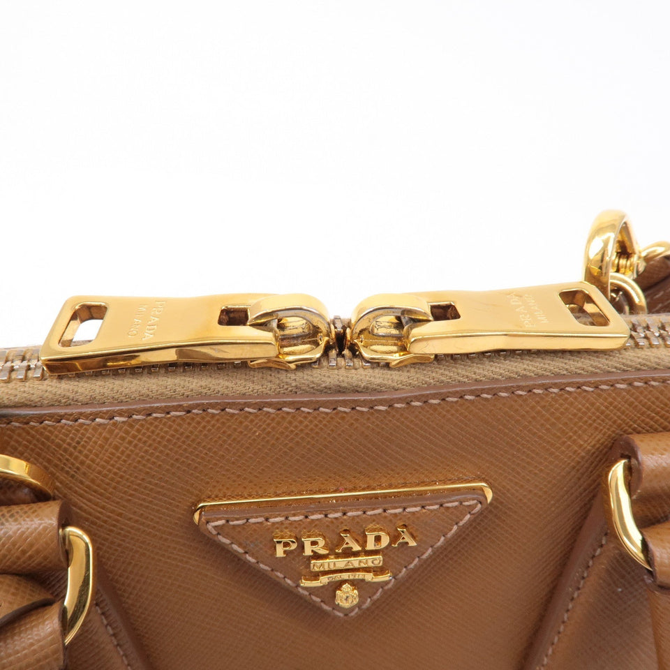 Prada Logo Leather 2Way Bag Hand Bag Shoulder Bag Brown