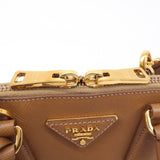 Prada Logo Leather 2Way Bag Hand Bag Shoulder Bag Brown