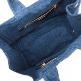 Prada Canapa Denim Tote Bag Hand Bag Denim Blue B1877B
