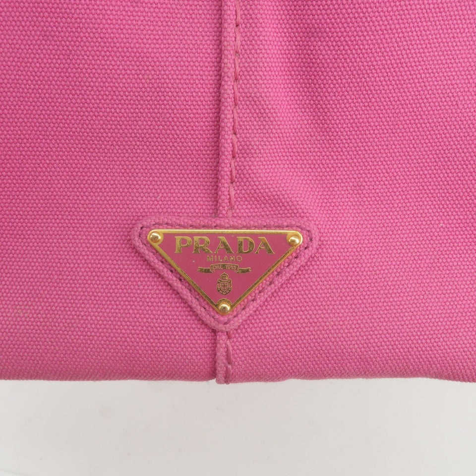 Prada Canapa Canvas Tote Bag Hand Bag Pink BN1877