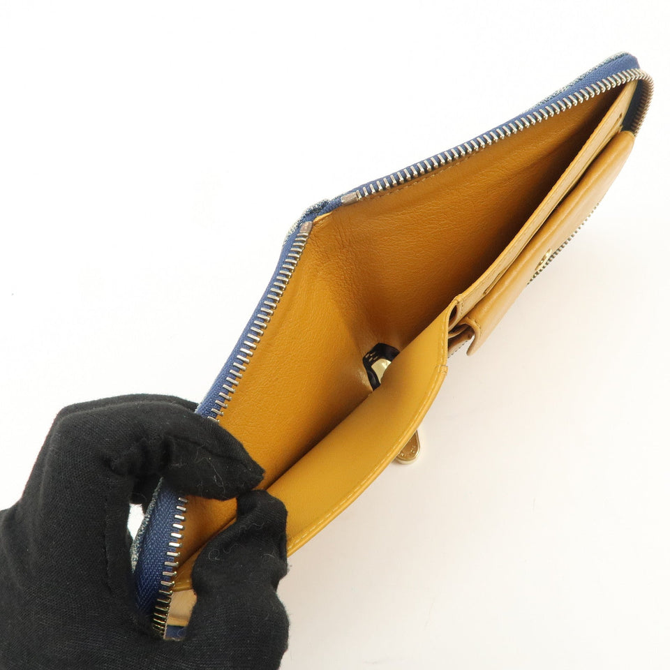 Louis Vuitton Monogram Denim Mini Zippy Wallet M95342 Blue