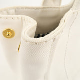 Prada Canapa Mini Canvas 2Way Tote Bag Hand Bag White 1BG439