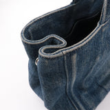 Prada Denim Bijou Canapa Mini Canvas 2Way Hand Bag Blue 1BG439