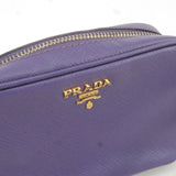 Prada Logo Leather Mini Shoulder Bag 2Way Bag Pouch Purple
