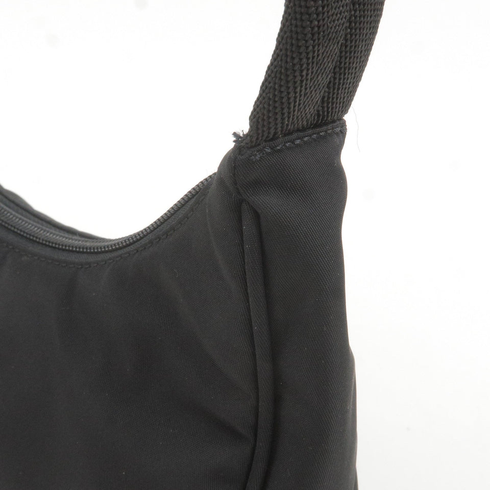 Prada Logo Nylon Hand Bag Pouch Purse NERO Black