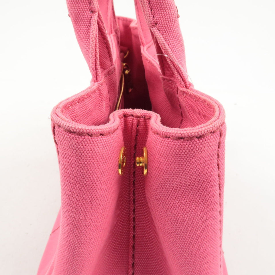 Prada Canapa Mini Canvas 2Way Tote Bag Pink 1BG439