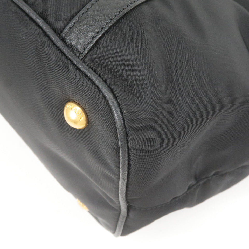Prada Nylon Leather 2Way Bag Tote Bag Hand Bag Black