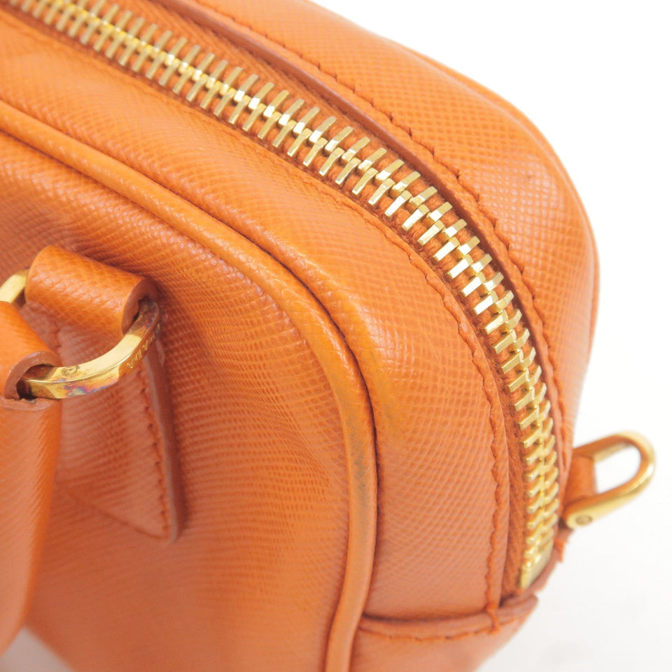 Prada Logo Leather Chain 2Way Bag Shoulder Bag Orenge BL0705