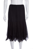 Chanel Cruise '06 Black Panel Ruffle Hem Skirt SZ 42