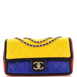 CHANEL Graphic Flap Bag Quilted Calfskin Medium