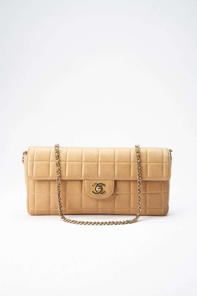 Chanel Chocolate Bar Bag - Beige Leather