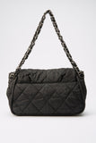 Chanel Black Textured Coated Nylon Flap Bag
