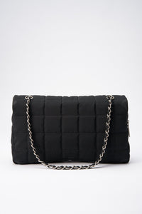 Chanel Black Nylon Large Chocolate Bar Flap Bag