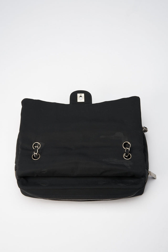 Chanel Black Nylon Large Chocolate Bar Flap Bag
