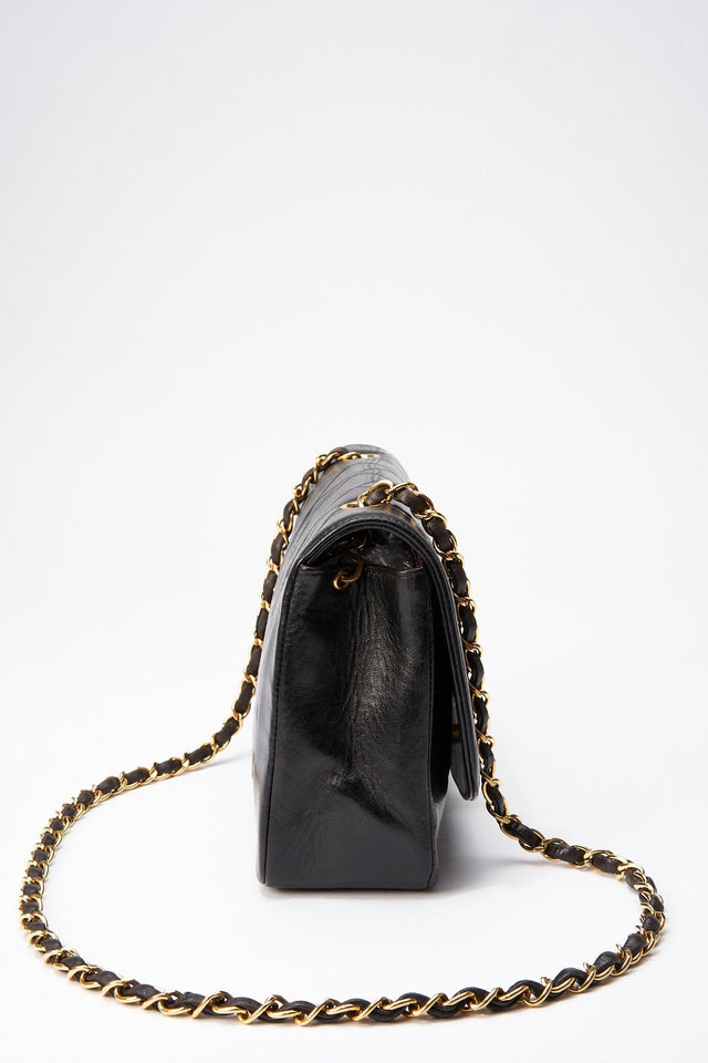 Vintage Chanel Diana Black Single Flap with 24k gold plated hardware