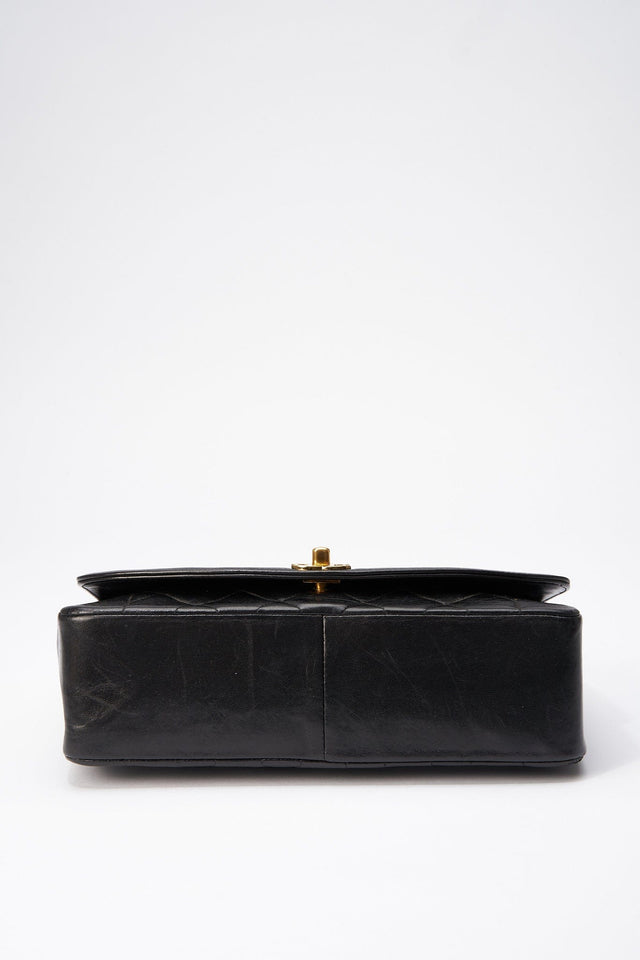 Vintage Chanel Diana Black Single Flap with 24k gold plated hardware