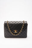 Chanel Vintage Black Single Flap with 24k gold plated hardware