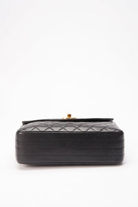 Chanel Vintage Black Single Flap with 24k gold plated hardware
