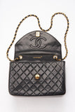 Chanel Vintage Black Single Flap with 24k gold plated hardware