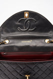 Chanel Vintage Black Single Flap with 24k gold plated hardware