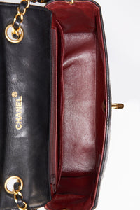 Chanel Vintage Black Single Flap with 24k gold plated hardware