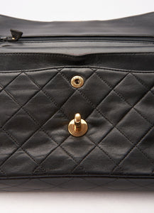 Chanel Classic Double Flap Bag Small Black Lambskin Leather