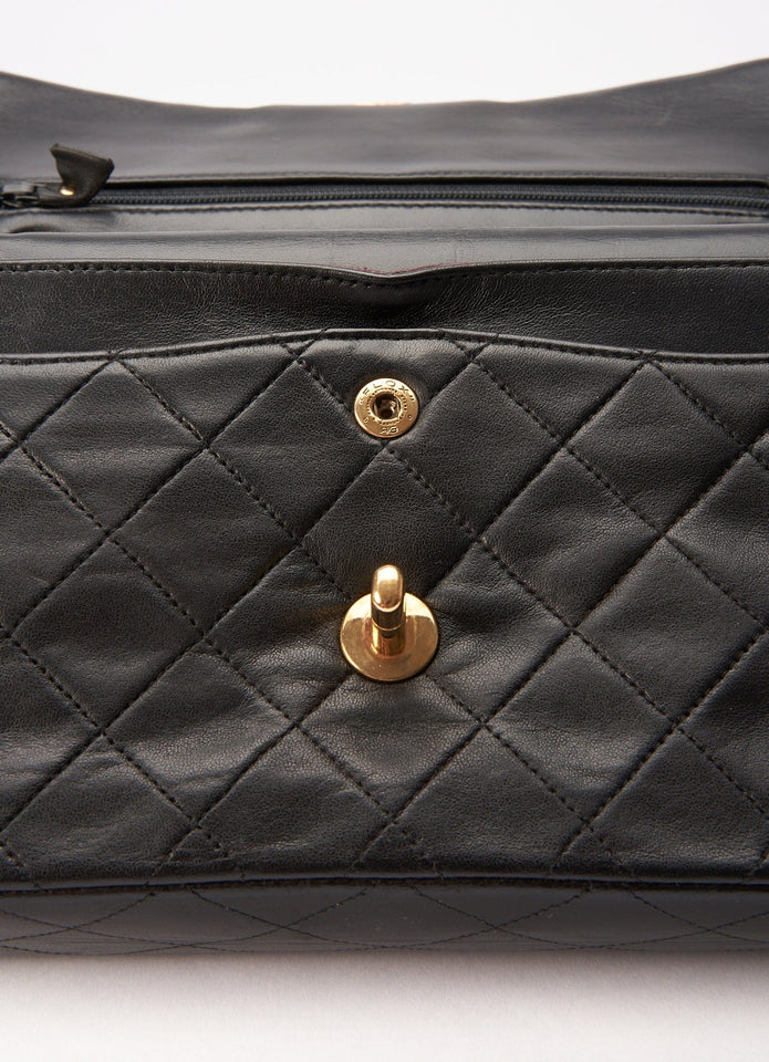 Chanel Classic Double Flap Bag Small Black Lambskin Leather