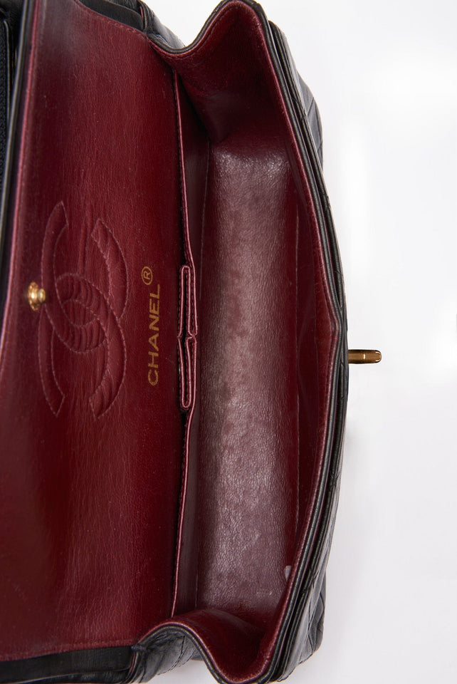 Chanel Classic Double Flap Bag Small Black Lambskin Leather