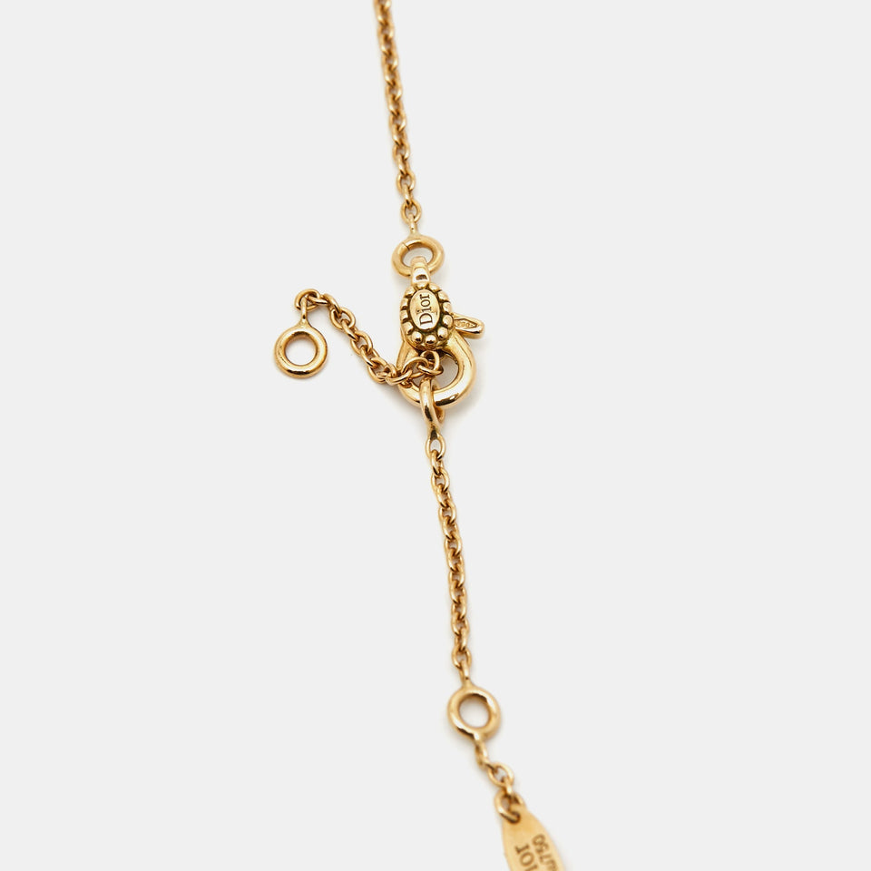 Dior Rose Des Vents Malachite Diamond 18K Yellow Gold Necklace