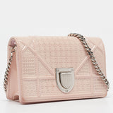 Dior Pink Micro Cannage Patent Leather Baby Diorama Chain Bag..