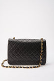 Vintage Chanel Black Single Flap with 24k gold plated hardware