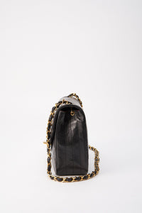 Vintage Chanel Black Single Flap with 24k gold plated hardware