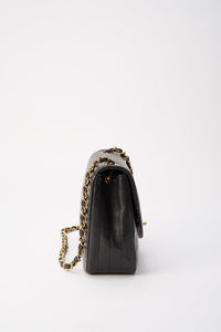 Vintage Chanel Black Single Flap with 24k gold plated hardware
