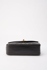 Vintage Chanel Black Single Flap with 24k gold plated hardware