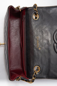 Vintage Chanel Black Single Flap with 24k gold plated hardware
