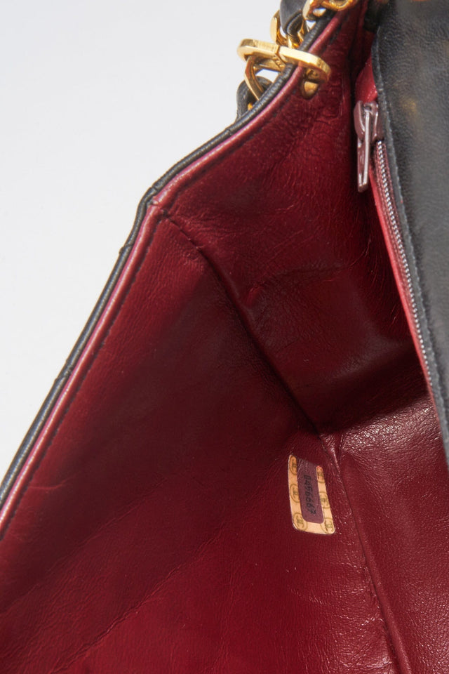 Vintage Chanel Black Single Flap with 24k gold plated hardware