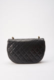 Vintage Chanel Black Half Moon Single Flap with 24k gold plated hardware