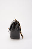 Vintage Chanel Black Half Moon Single Flap with 24k gold plated hardware