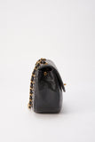 Vintage Chanel Black Half Moon Single Flap with 24k gold plated hardware