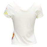 Christian Dior floral bead embellished lace V-neck t-shirt