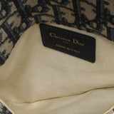 Dior Blue/black Oblique Canvas And Leather Saddle Belt Bag