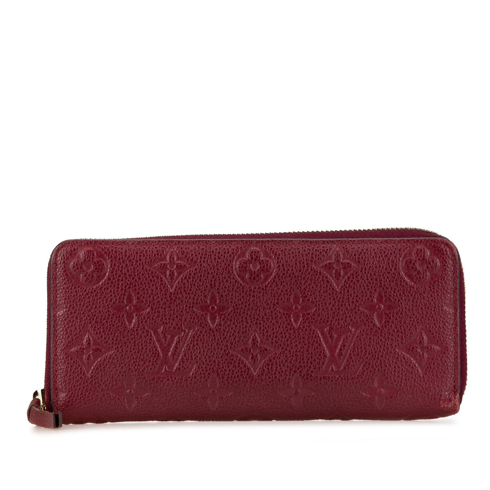 Purple Louis Vuitton Monogram Empreinte Clemence Zippy Wallet