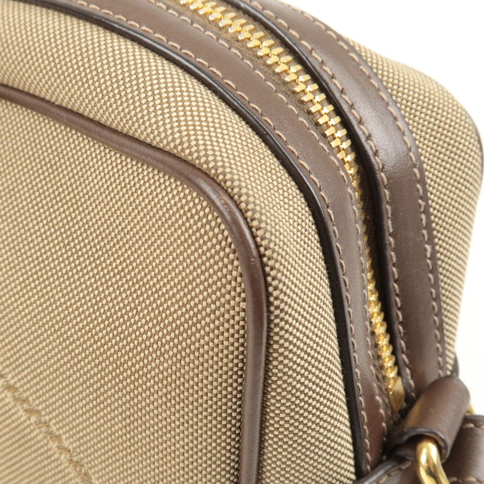 Prada Logo Jacquard Leather Shoulder Bag Beige Brown 1BH089