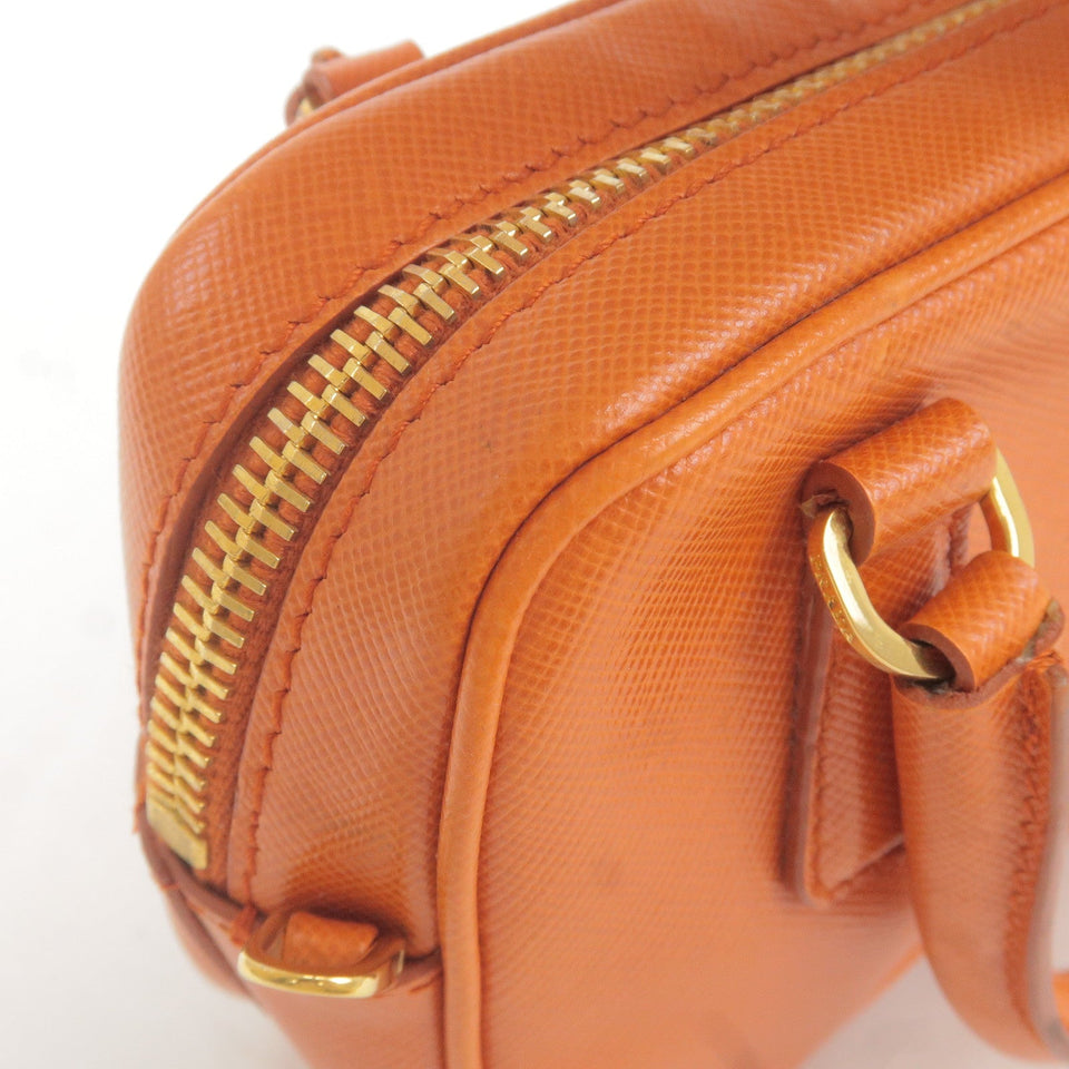 Prada Logo Leather Chain 2Way Bag Shoulder Bag Orenge BL0705