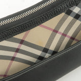 BURBERRY Nova Plaid Canvas Leather Shoulder Bag Beige Black